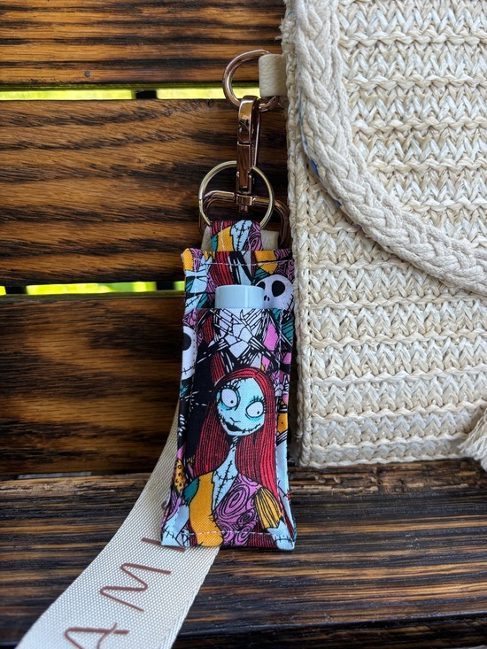 Hand Crafted Accessories - 5/$25 Jack & Sally Keychain Chapstick Holder